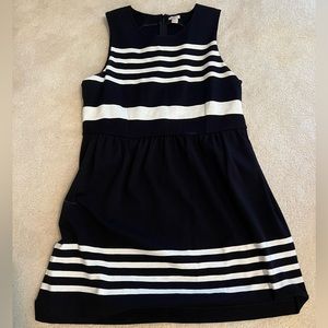 Like New J Crew Black and White Stripe Dress